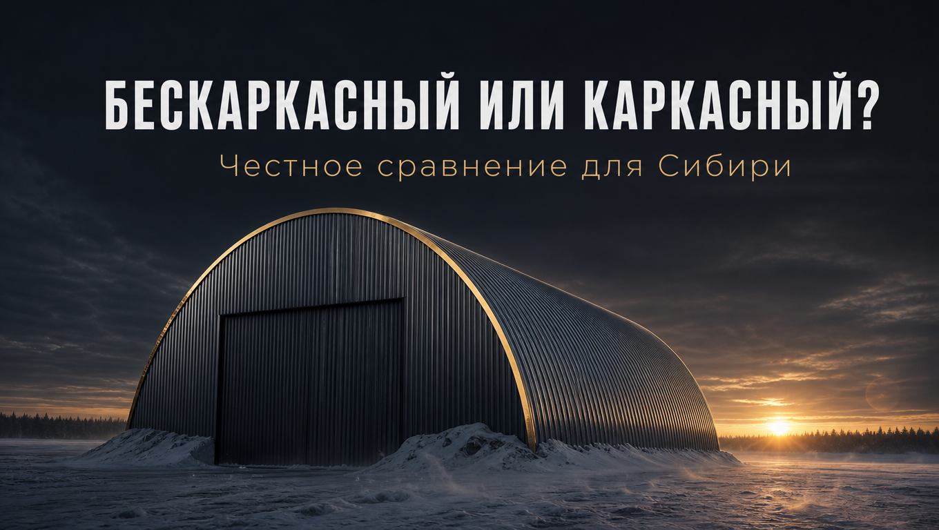 Бескаркасный или каркасный ангар: честное сравнение для Сибири (с цифрами срока и сметы)