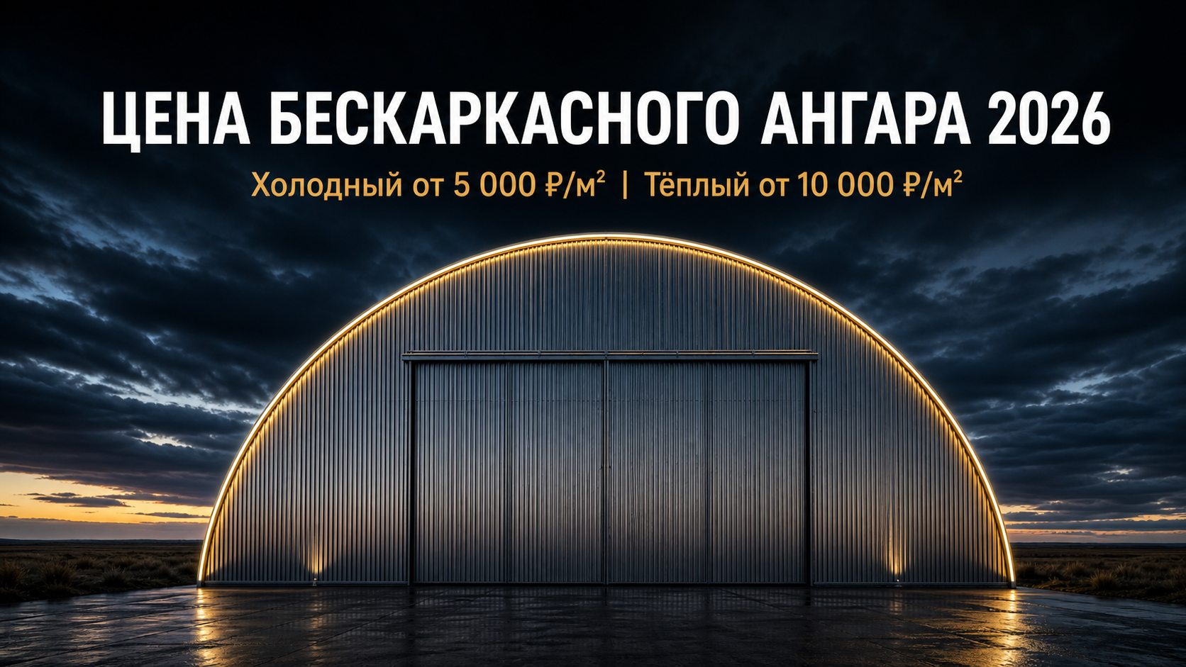 Сколько стоит бескаркасный ангар в 2026 году: таблица цен за м² без маркетинговых скидок